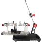 Preview: Side view of the Gamma Momentum 6 Plus stringing machine with 6-point frame fixation and drop-weight tensioning system