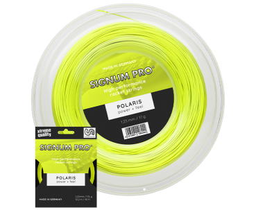 Signum Pro Polaris Tennissaite in Gelb als 200-m-Rolle und 12,2-m-Set