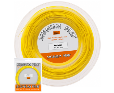 Signum Pro Twister Tennissaite in Gelb als 200-m-Rolle und 12-m-Se