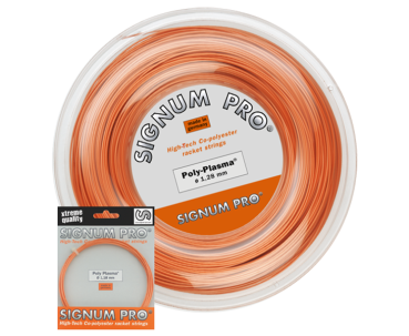 Signum Pro Poly Plasma Tennissaite als 12,2-m-Saiten-Set und 200-m-Rolle in Perl-Orange