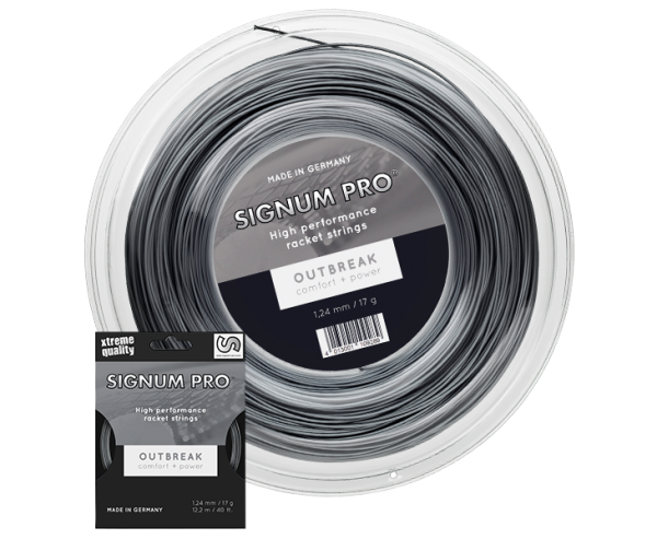 Signum Pro Outbreak Tennissaite in Anthrazit als 200-m-Rolle und 12,2-m-Set